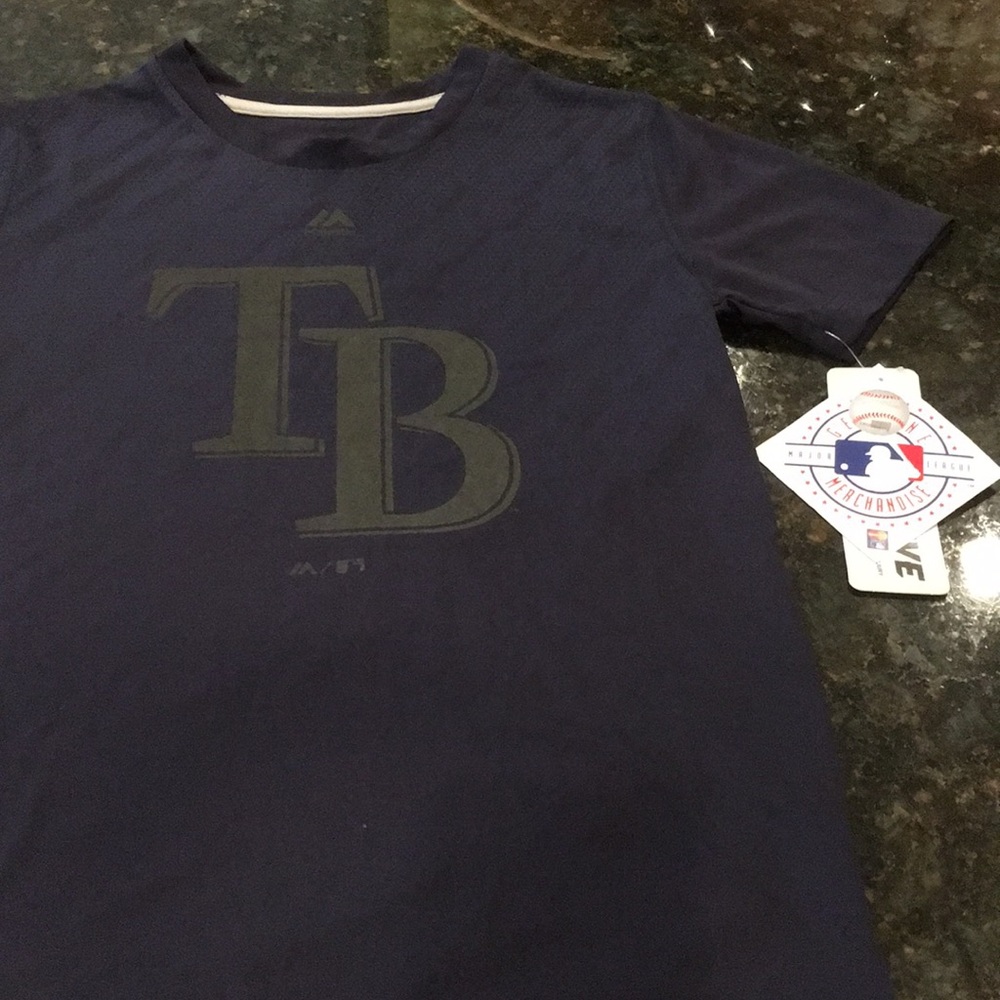 NWT Youth Majestic MLB Tampa Bay Rays Shirt